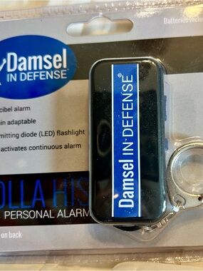 Damsel In Defense Black Personal Safety Alarm with Keyring